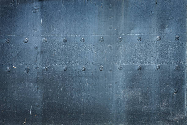Metal texture with rivets from hull of old ship