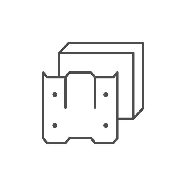 Insulation scheme line outline icon Insulation scheme line outline icon isolated on white. Vector illustration roof cladding stock illustrations