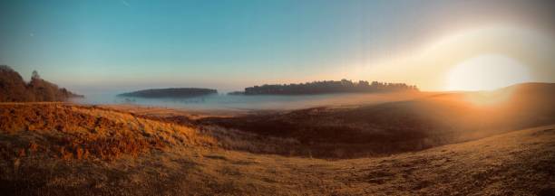 istock Sun setting over a misty and atmospheric Bradgate Park, Leicestershire, England 1365909870