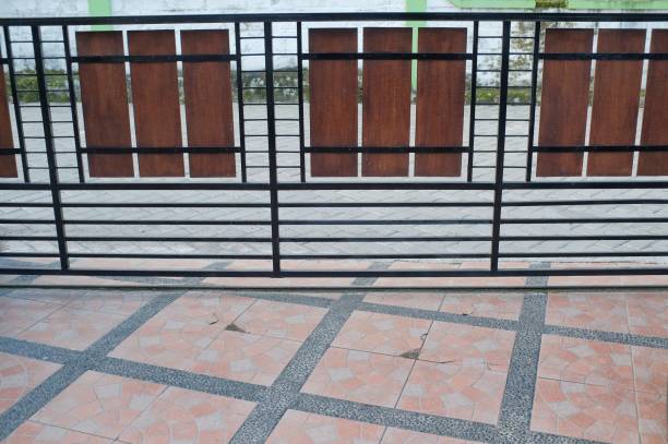 istock The house fence with a modern minimalist design 1365911444