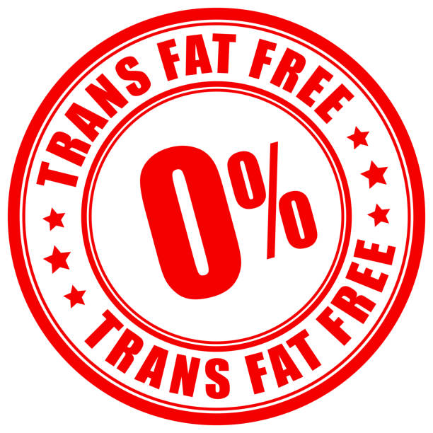 transfettfreies etikett, kein transfettstempel - trans fats stock-grafiken, -clipart, -cartoons und -symbole