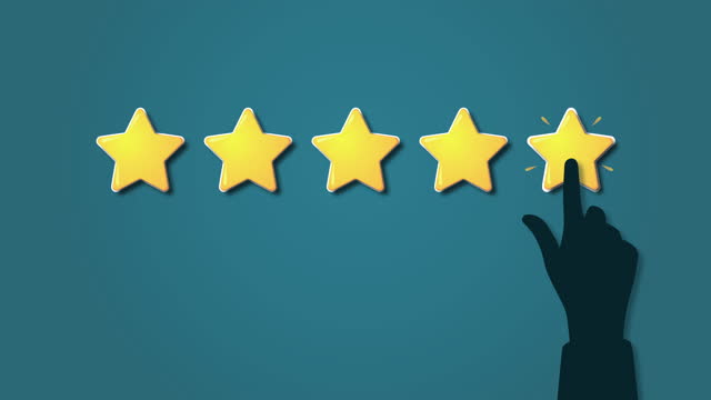 Online customer rating 5 stars animation