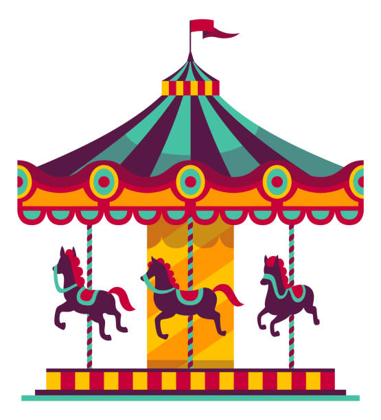 istock Carousel icon. Fairground kid horse ride. Carnival symbol 1365918079