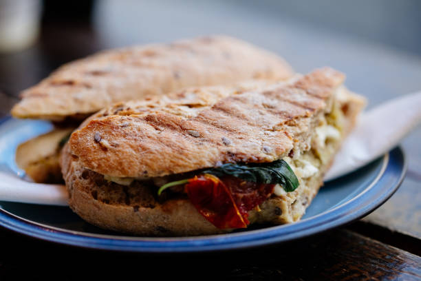 Toast with tomato and mozzarella