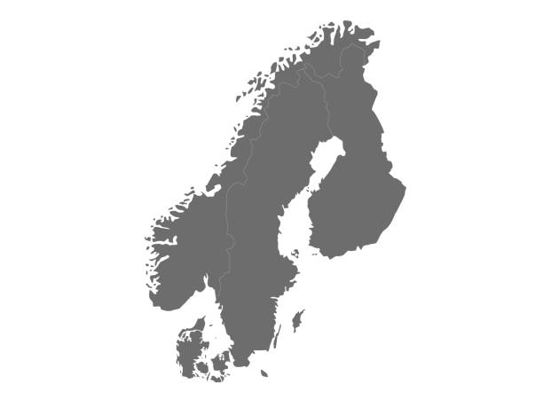 Scandinavian countries map vector illustration of Scandinavian countries map map of helsinki finland stock illustrations