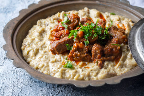 istock Turkish Food Hunkar Begendi made with Eggplant and Meat. 1365929836