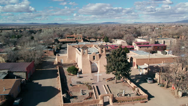 Drone View of San Francisco de Asis Church in Rancho de Taos, NM