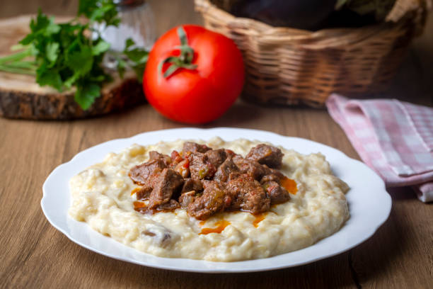 istock Turkish Food Hunkar Begendi made with Eggplant and Meat. 1365931322