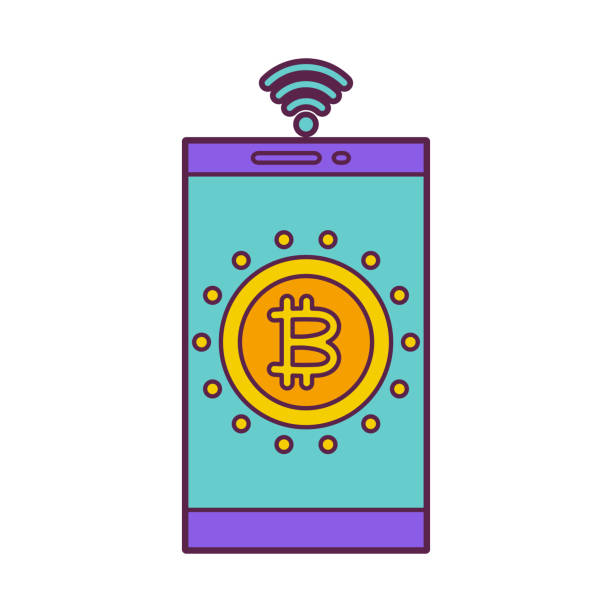 고립 된 비트 코인 개념 암호화 통화 벡터 - binance crypto box code free stock illustrations