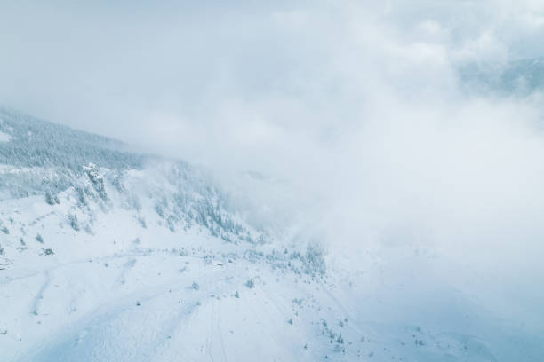 istock High angle winter view of mountain range 1365934525