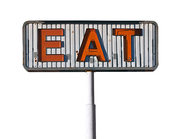 istock Vintage Eat Sign Isolated 136593880