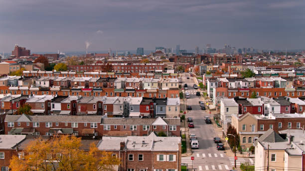 istock Drone Flight Over Houses in Baltimore 1365951619