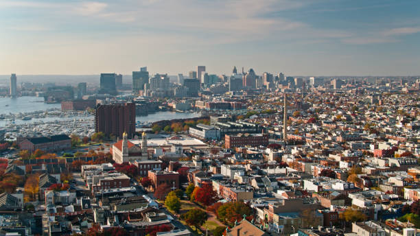 istock Drone Shot of Canton, Baltimore in Fall 1365952145
