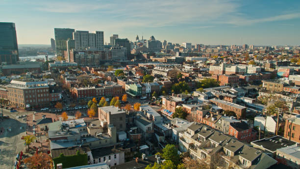 istock Drone Flight Over Fell's Point in Baltimore, MD 1365952174