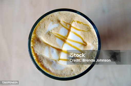 istock Latte with Caramel Drizzle 1365954654