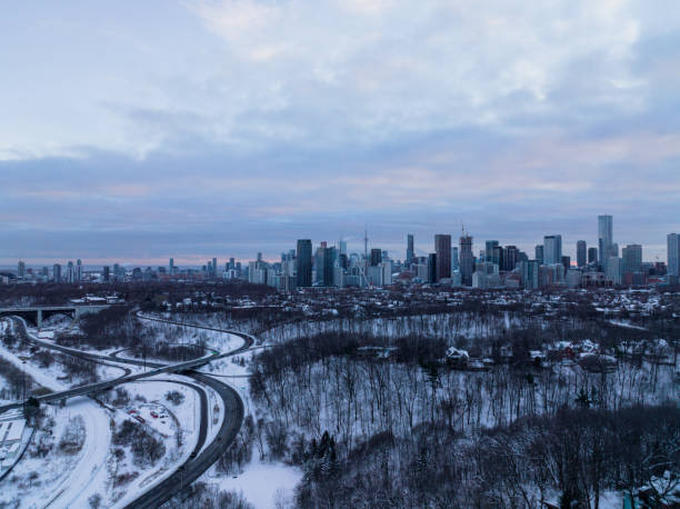 istock Toronto financial district cityscape at dusk 1365960035