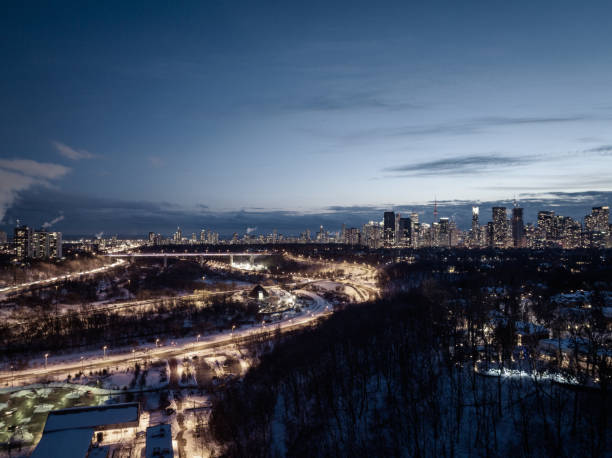 istock Toronto financial district cityscape at dusk 1365960124