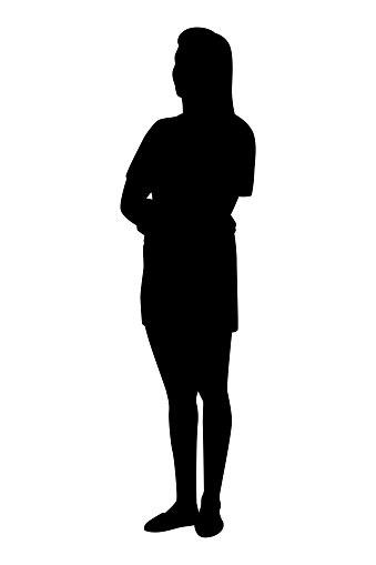 Woman silhouette vector isolated on white background