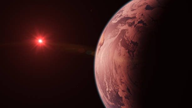istock TRAPPIST-1D Alien Livable Habitable Exoplanet Locked Orbiting Cooling Red Dwarf Star in Space with Moons 1365965550