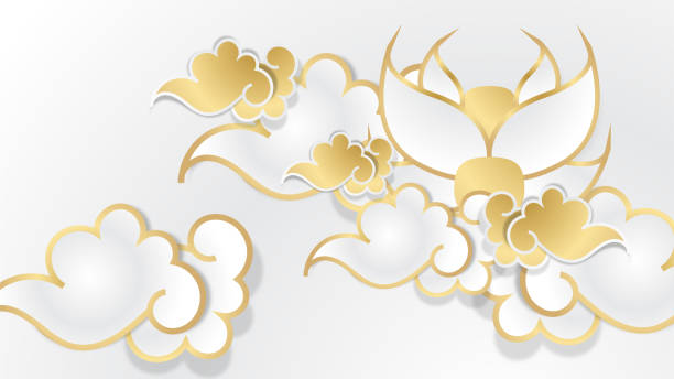 istock realistic chinese new year paper style white gold chinese design background 1365966327