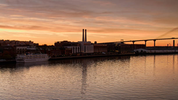 istock Dusk in Savannah, Georgia - Drone Shot 1365968399