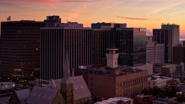 istock Drone Shot Over Downtown Wilmington, Delaware at Sunrise 1365972210