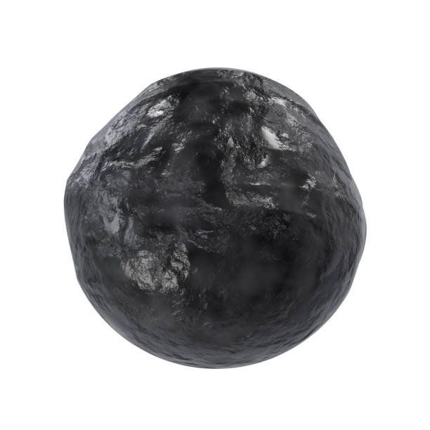 istock Marble sphere. Round black stone, 3d rendering. Isolated on a white background. 1365974487