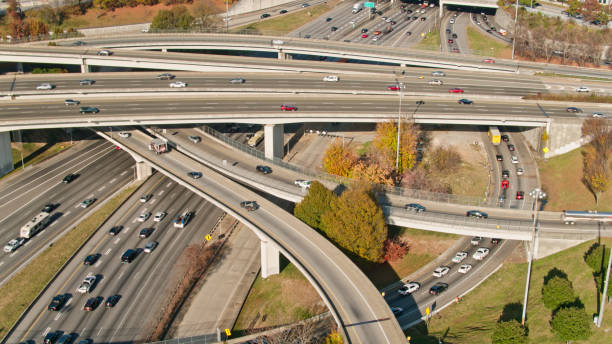 istock Freeway Interchange in Atlanta - Aerial 1365974673