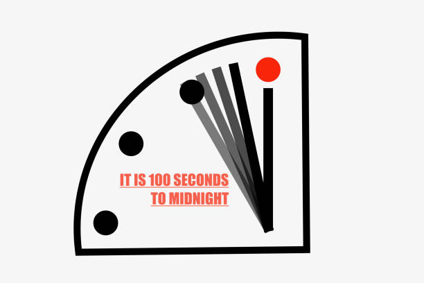 часы doomsday - doomsday clock stock illustrations