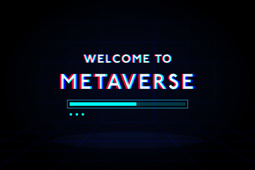 Welcome to metaverse loading bar technology futuristic interface hud vector design.