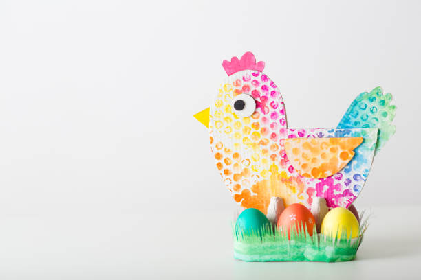 istock chicken made of cardboard - egg stand. easter decor. craft for kids. 1365986188