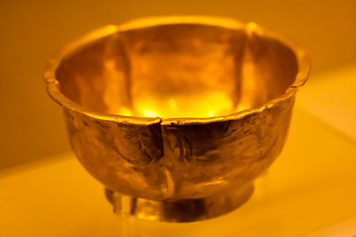 a golden copper bowl
