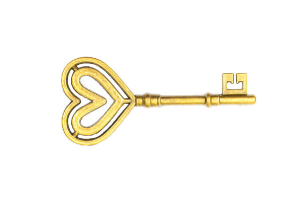 vintage key on pebble stone for concept idea strong empowering inspiration