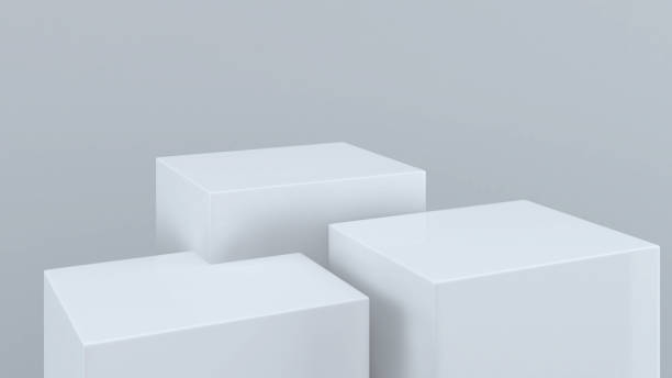 istock White stand on a white background,mock up podium for product presentation,3D rendering 1365992147
