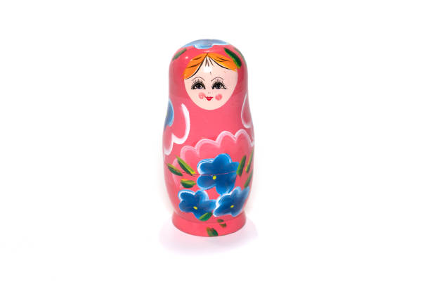 istock Colorful colored nesting dolls on a white background. Russian national souvenir 1365992153