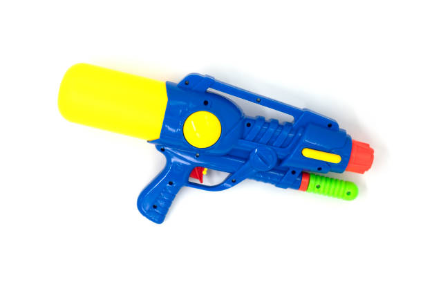 istock Blue Toy Water Gun on white background 1365993598