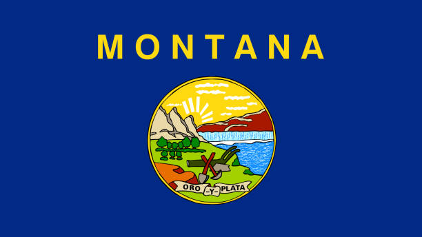 ilustrações, clipart, desenhos animados e ícones de montana state flag eps file - a bandeira do arquivo vetorial do estado de montana - montana flag us state flag banner
