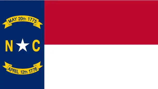 Vector illustration of State Of North Carolina Flag Eps File - North Carolina Flag Vector File