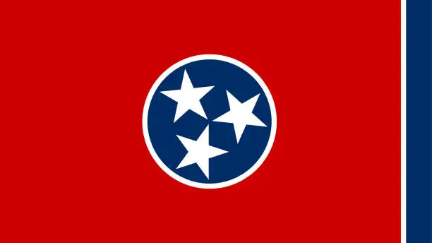 Vector illustration of State Of Tennessee Flag Eps File - Tennessee Flag Vector File