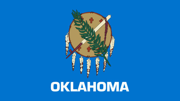 state of oklahoma flag eps file - oklahoma flag vector file - flag of oklahoma stock illustrations
