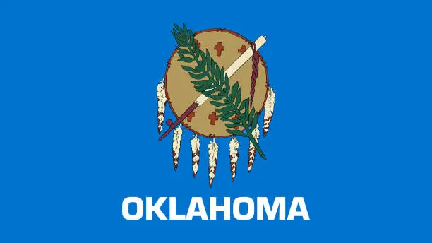 Vector illustration of State Of Oklahoma Flag Eps File - Oklahoma Flag Vector File