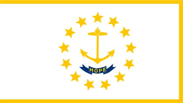 Vector illustration of State Of Rhode Island Flag Eps File - Rhode Island Flag Vector File