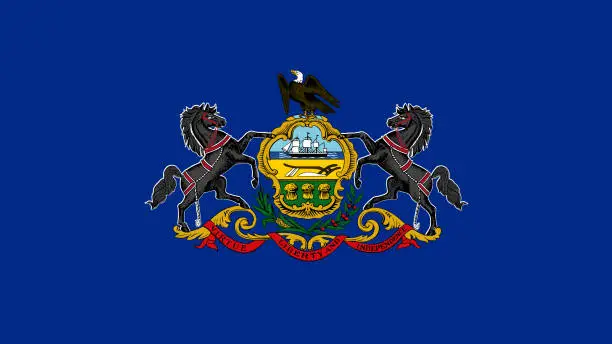 Vector illustration of State Of Pennsylvania Flag Eps File - Pennsylvania Flag Vector File