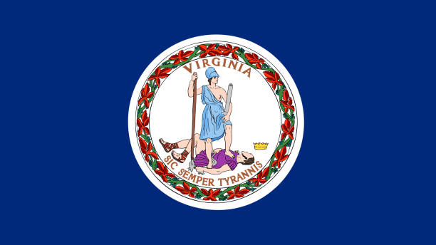ilustrações, clipart, desenhos animados e ícones de arquivo eps bandeira do estado da virgínia - arquivo vetorial da bandeira da virgínia - virgínia estado dos eua
