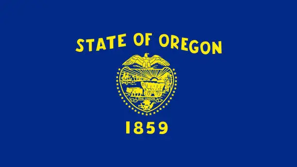 Vector illustration of State Of Oregon Flag Eps File - Oregon Flag Vector File