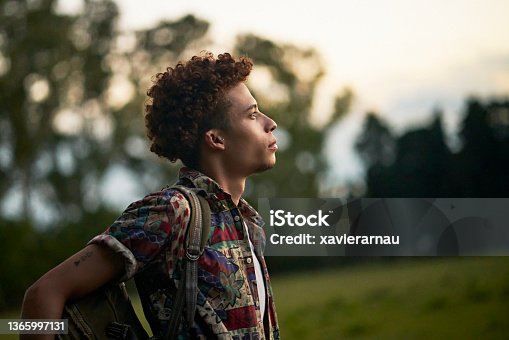 istock Portrait of mid 20s African-American man outdoors at dusk 1365997131