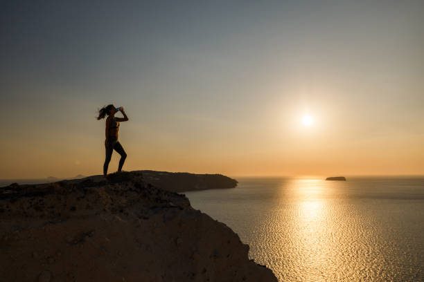 istock Water break on a hill above the sea at sunset! 1365997932