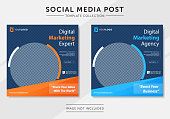 istock Digital business marketing social media post template 1365998421