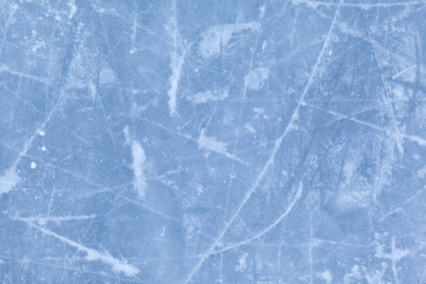 istock Empty ice rink with skate marks after the session outdoor. 1366004037