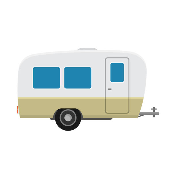 illustrations, cliparts, dessins animés et icônes de caravanes de camping, mobil-home de voyage, caravane. home camper pour voyager, remorque mobile. - motor home mobile home vehicle trailer camping